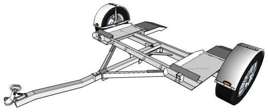 Tow dolly trailer for quick and easy vehicle towing