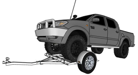 Haul your broken vehicle on a tow dolly, quick and easy